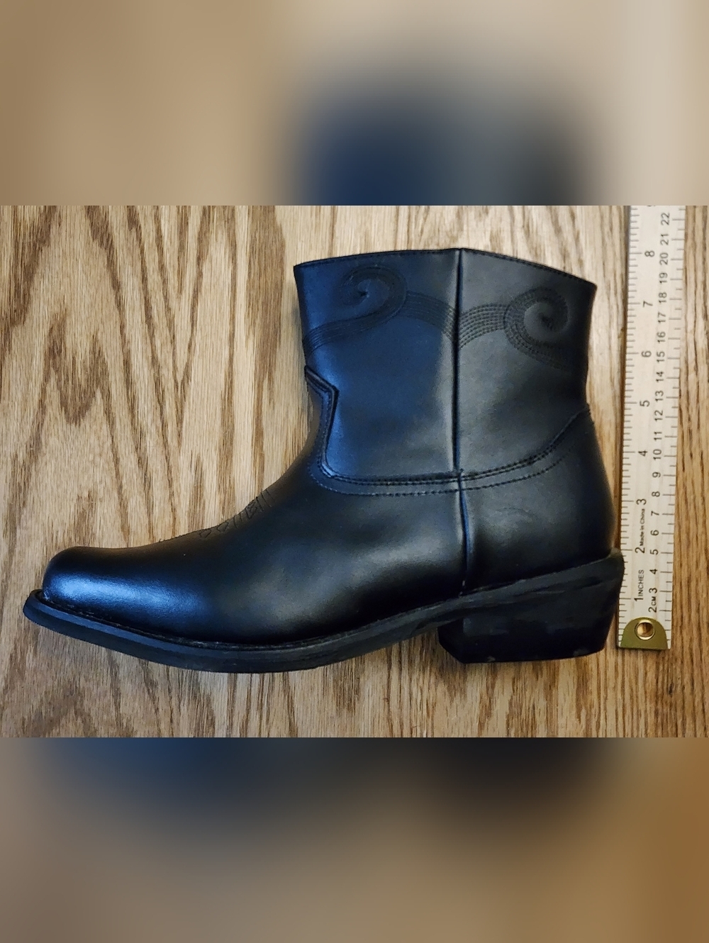 Saddle Tramp Leather Cowboy Boots Mens Size 9.5W Zipper Wide Biker Western - Picture 7 of 11